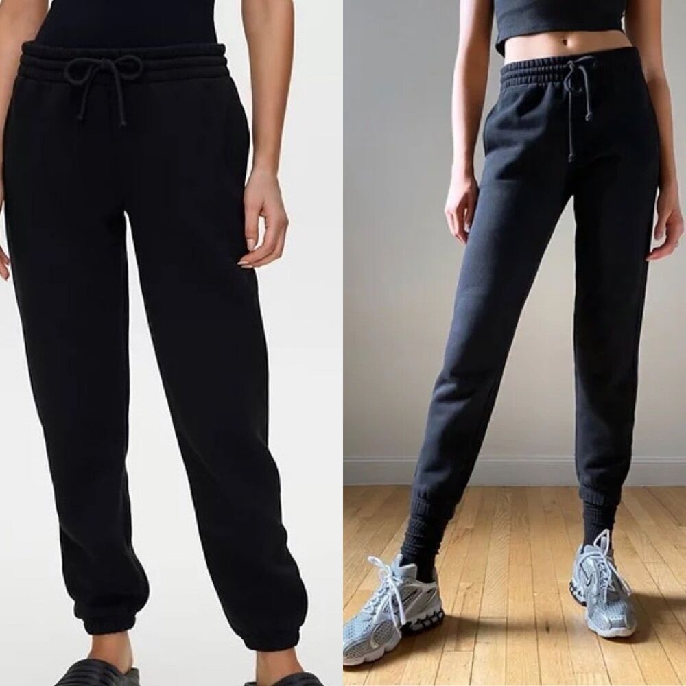 Tna COZYAF Fleece Sweatpants Women Size 2XS Black Jogger Casual Comfort Travel